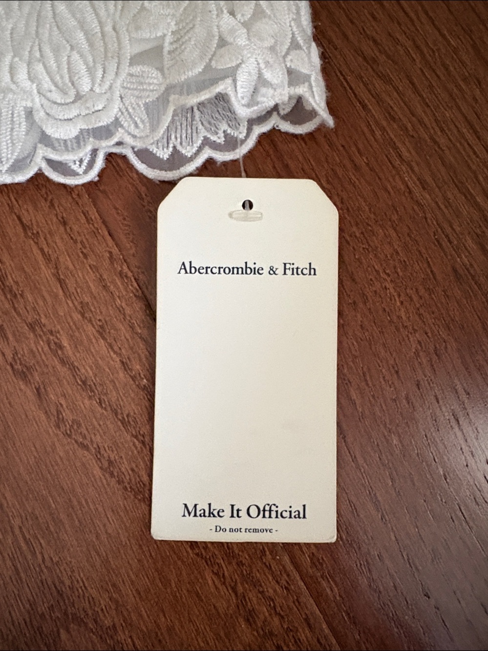 NWT Abercrombie & Fitch White Lace Appliqué Detail Dress - Picture 7 of 15